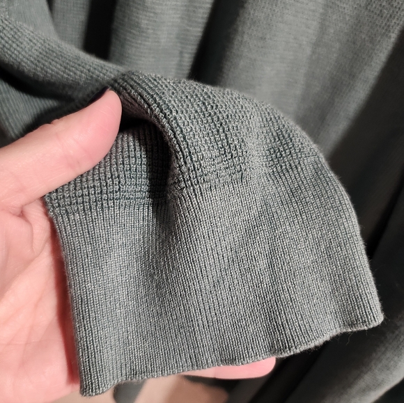 Cyrus Open-Front Waffle Knit Cardigan Sweater Women’s Large Green Classic Modern - Picture 6 of 6